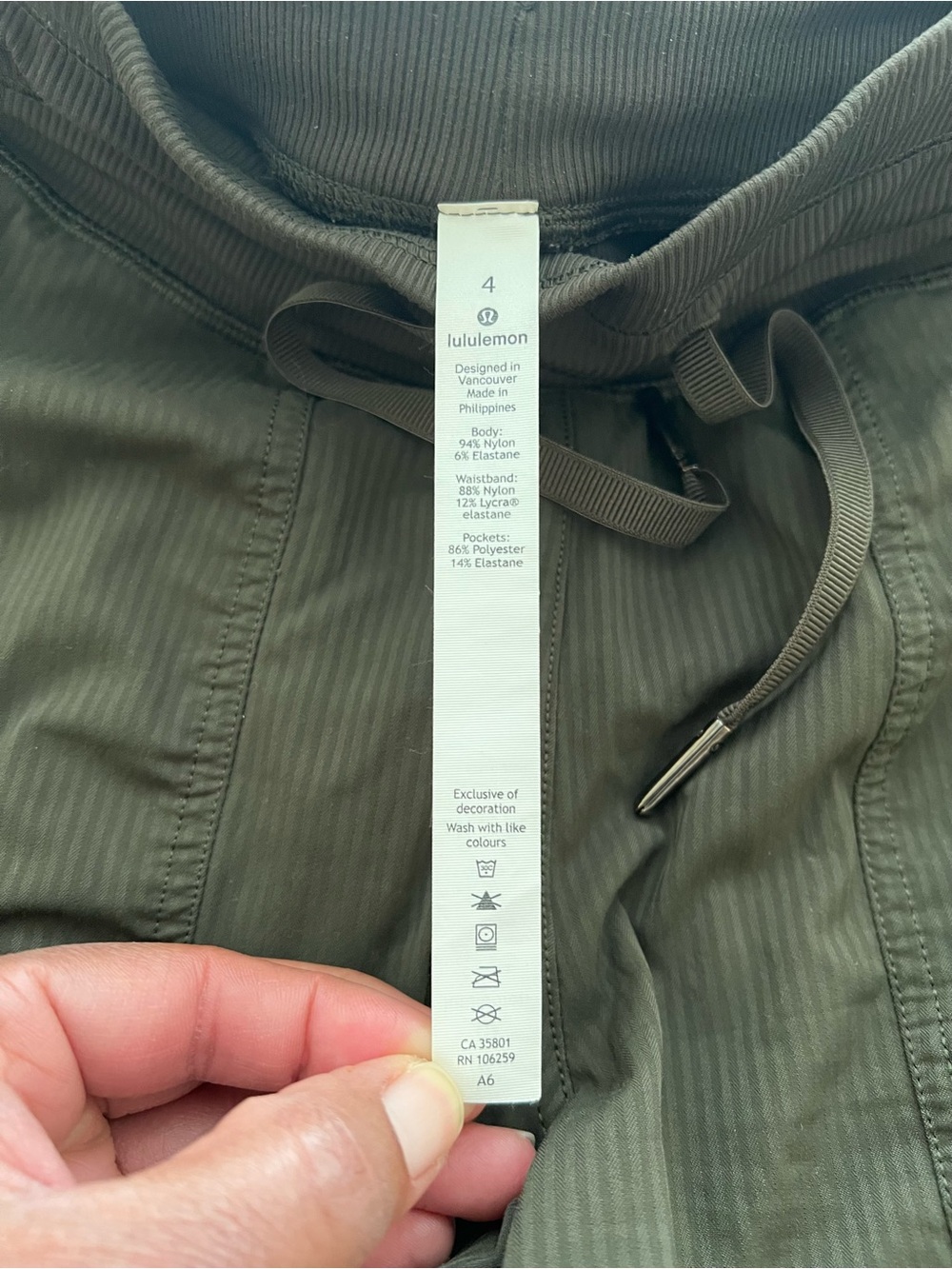❤️ Lululemon Olive Green Ribbed Waist Jogger Pants - Picture 9 of 10